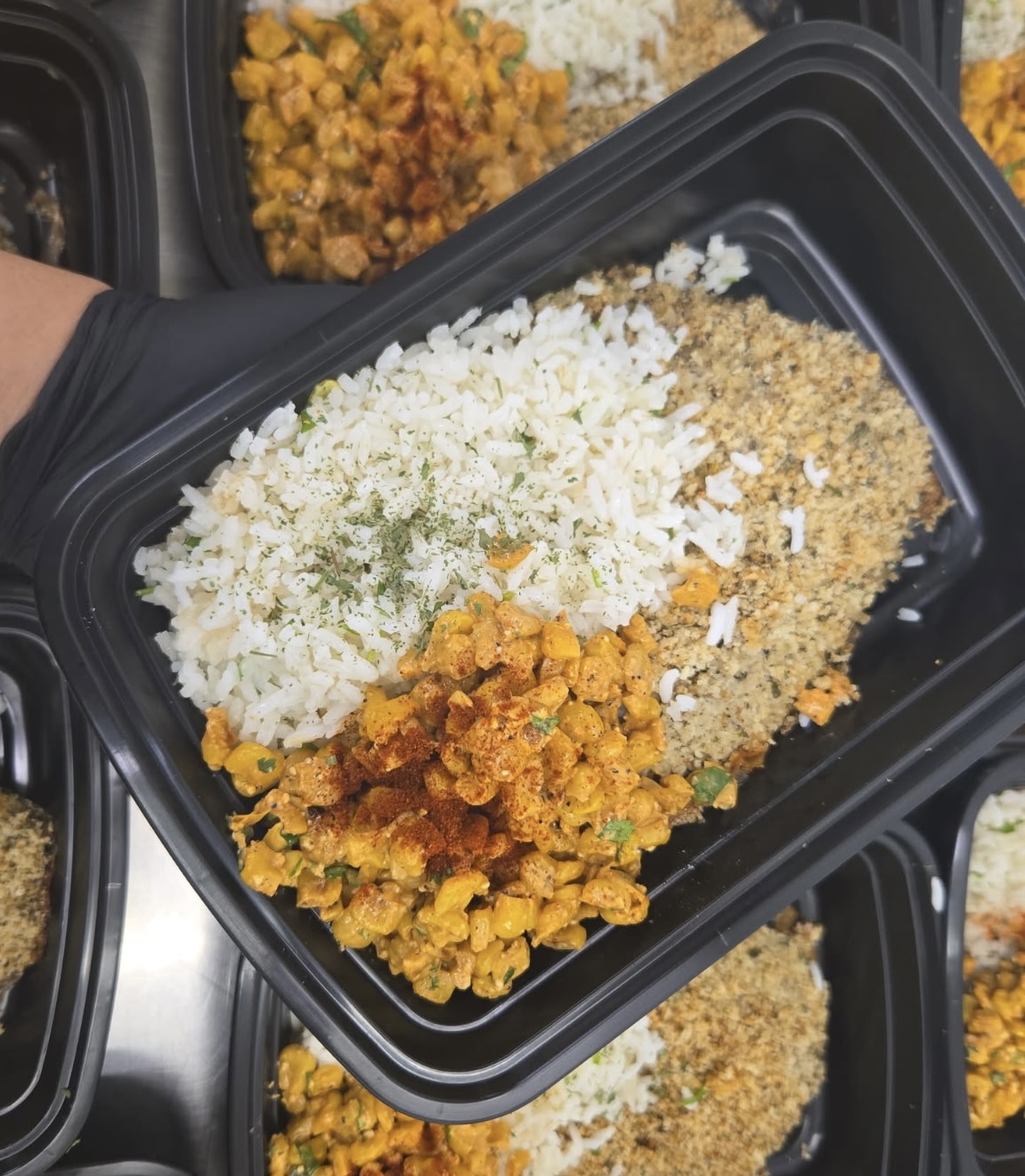 Parmesan Crusted Tilapia w/ Cilantro Lime Rice, Street Corn Salad